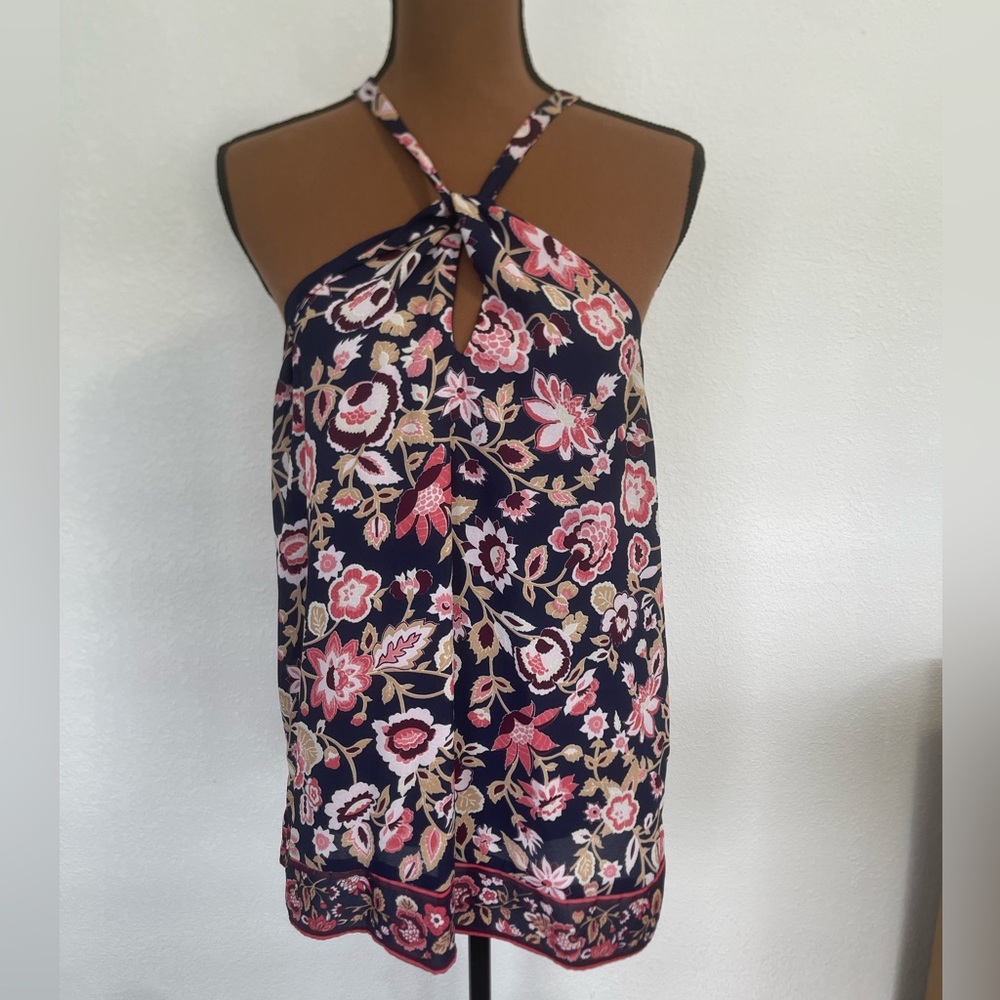 Floral Keyhole Halterneck Top
